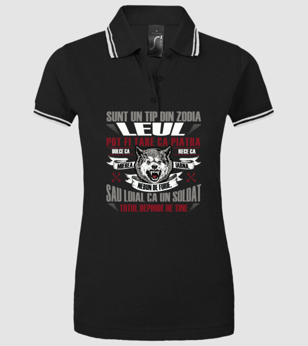 Sunt un tip din zodia Leul model negru pe tricou