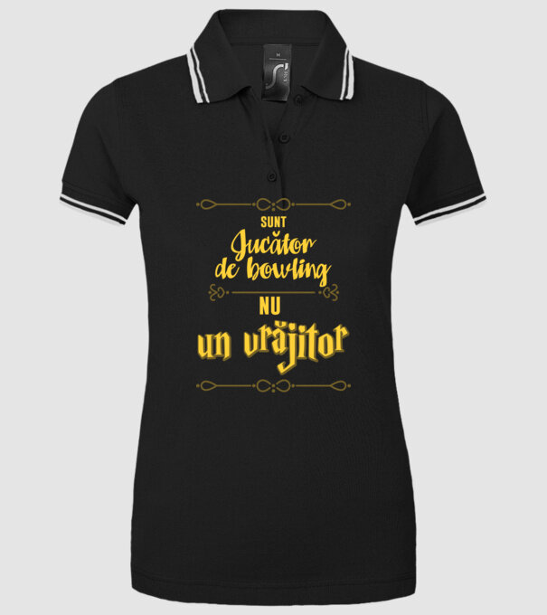 Sunt jucător de bowling, nu un magician model negru pe tricou