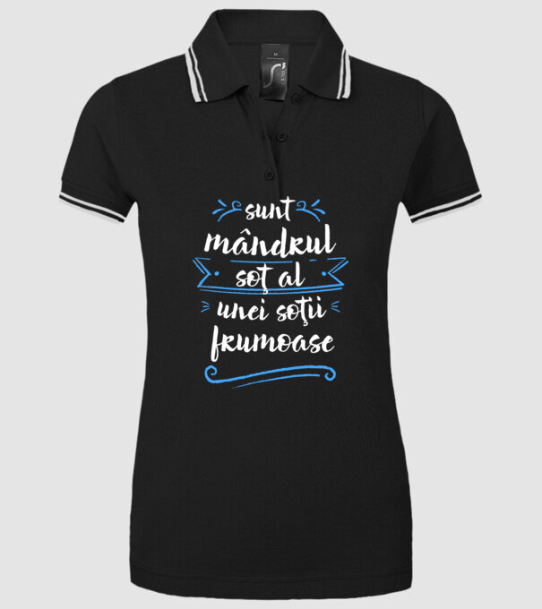 sunt mândrul soț al unei soții frumoase model negru pe tricou