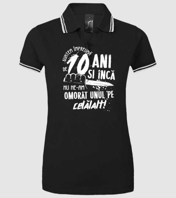 Suntem împreună de 10 ani model negru pe tricou