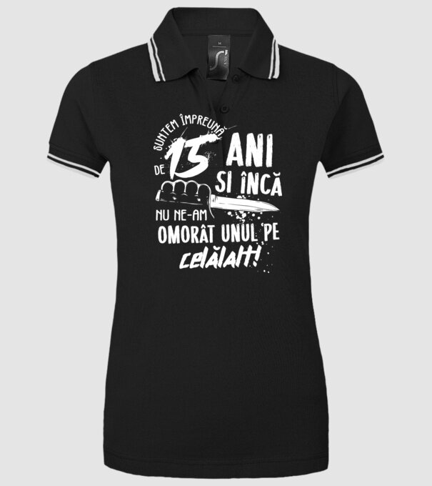 Suntem împreună de 15 ani model negru pe tricou