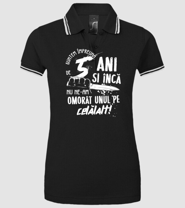 Suntem împreună de 5 ani model negru pe tricou