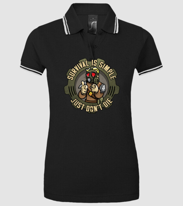 Survival model negru pe tricou