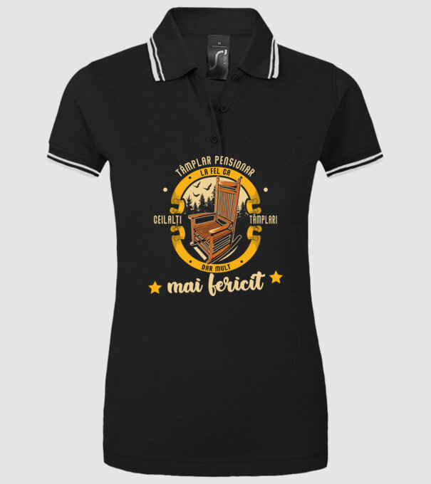 TÂMPLAR pensionar - la fel ca ceilalți tâmplari, dar mult mai fericit model negru pe tricou