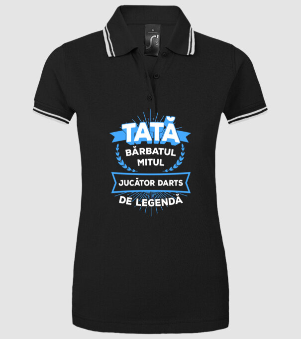 tată, bărbatul, mitul, jucător darts de legendă model negru pe tricou