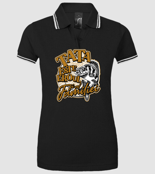 Tata este eroul apelor și al familiei model negru pe tricou