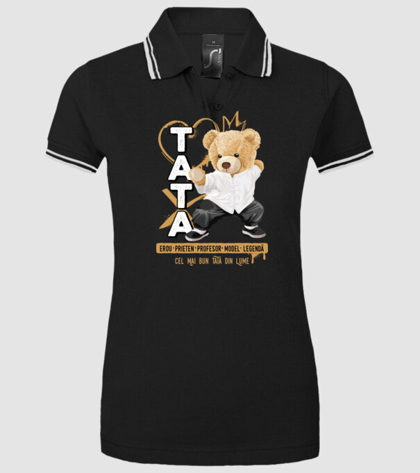 Tati Teddy model negru pe tricou