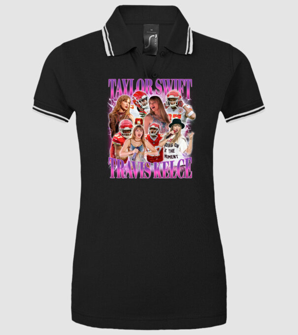 Taylor Swift ERAS Travis Kelce bootleg model negru pe tricou