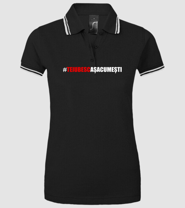 Te iubesc așa cum ești model negru pe tricou