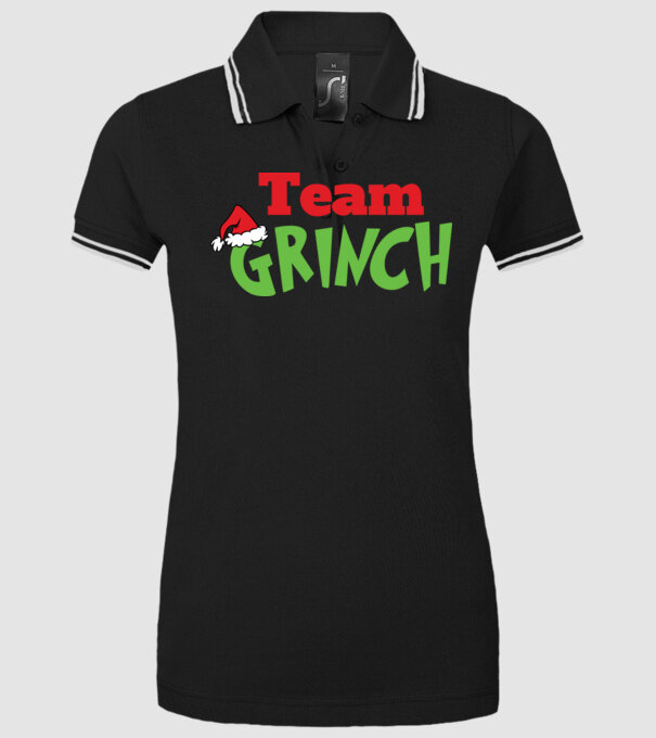 Team Grinch model negru pe tricou