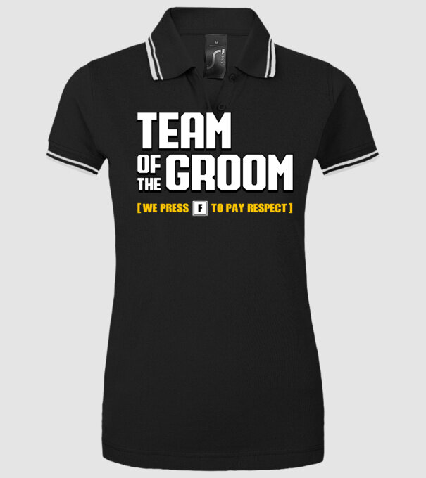 Team of the Groom model negru pe tricou