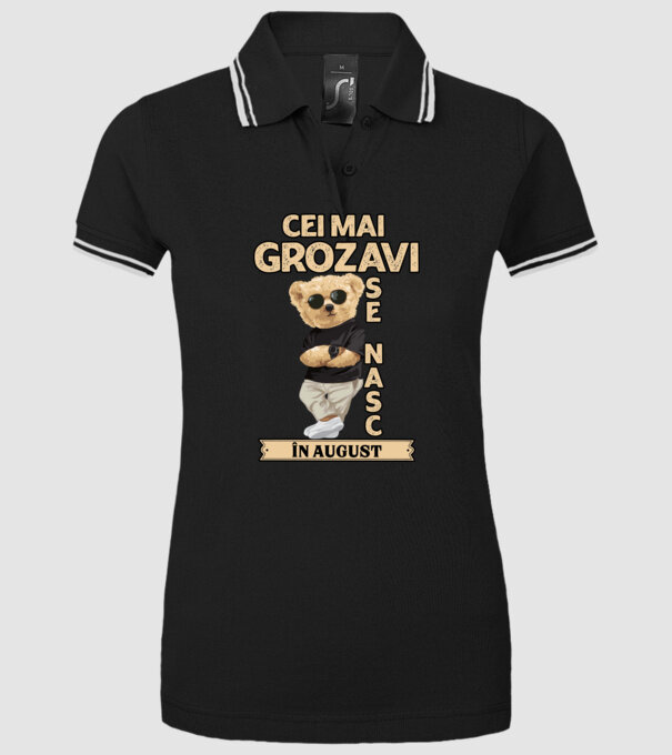 Teddy cel cool August model negru pe tricou
