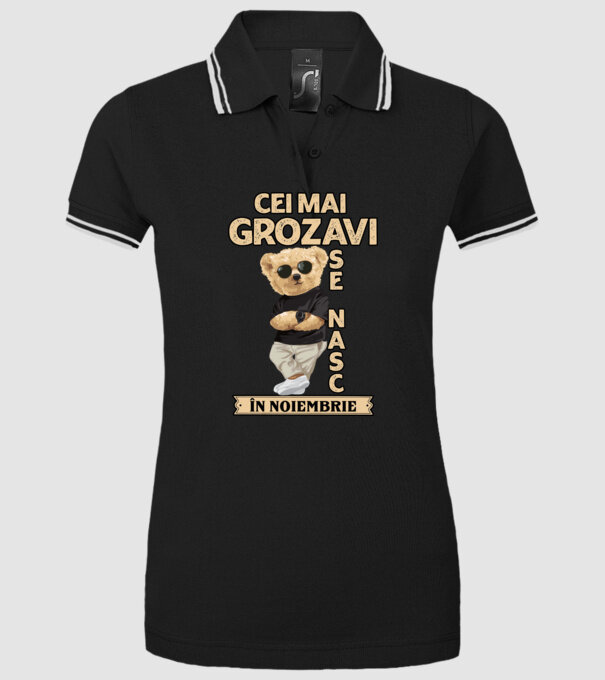 Teddy cel cool noiembrie model negru pe tricou