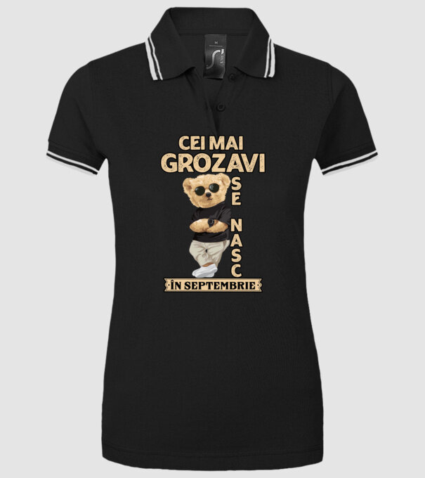 Teddy cel cool Septembrie model negru pe tricou