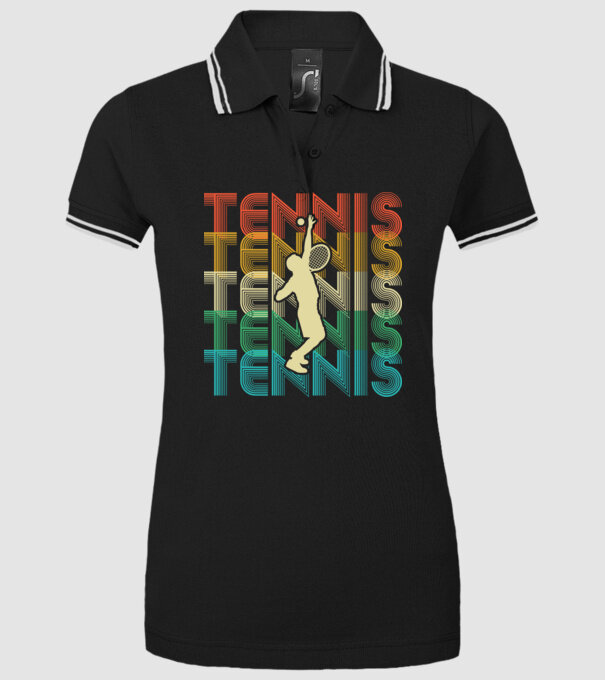 Tennis retro model negru pe tricou