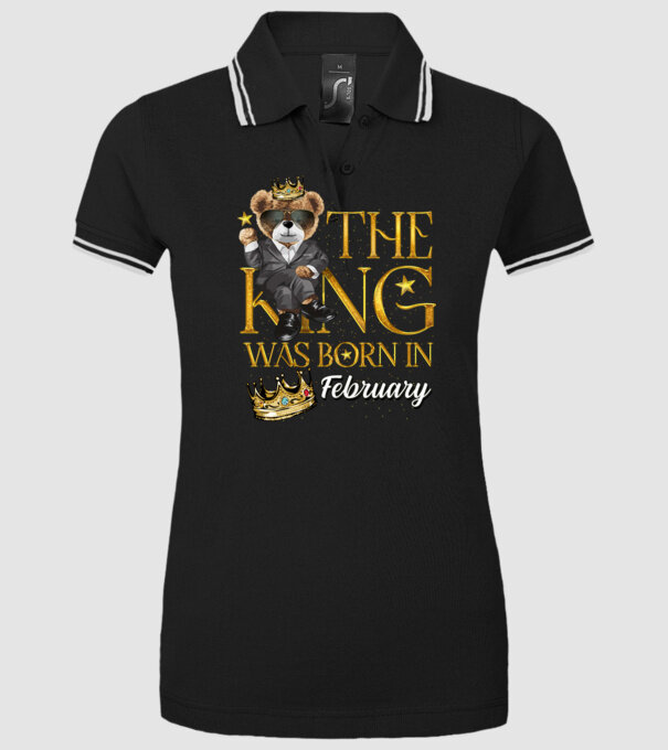 The king was born int FEBRUARY model negru pe tricou