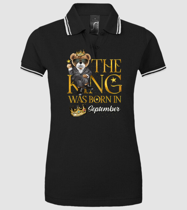The king was born int SEPTEMBER model negru pe tricou