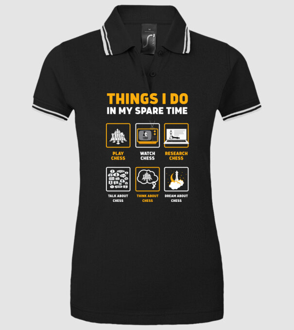 Things I do in my spare time model negru pe tricou