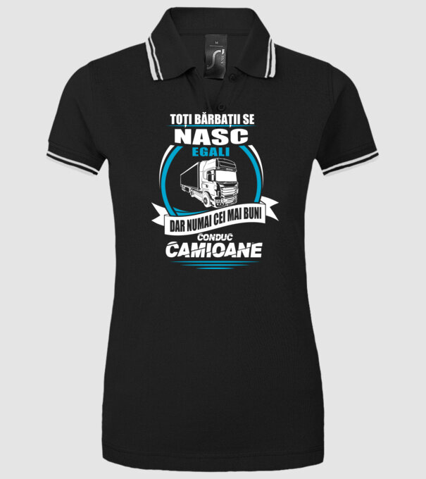 Toți bărbații se nasc egali camioane model negru pe tricou