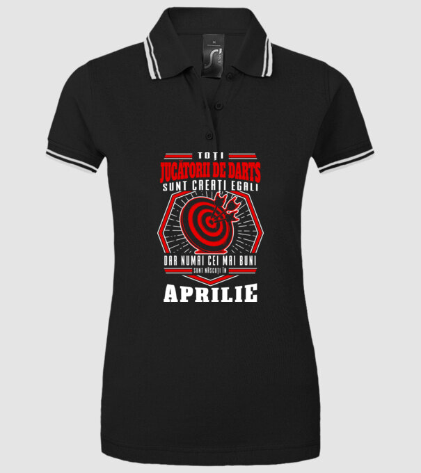 Toți jucătorii de darts sunt creați egali, dar numai cei mai buni sunt născuți în aprilie. model negru pe tricou