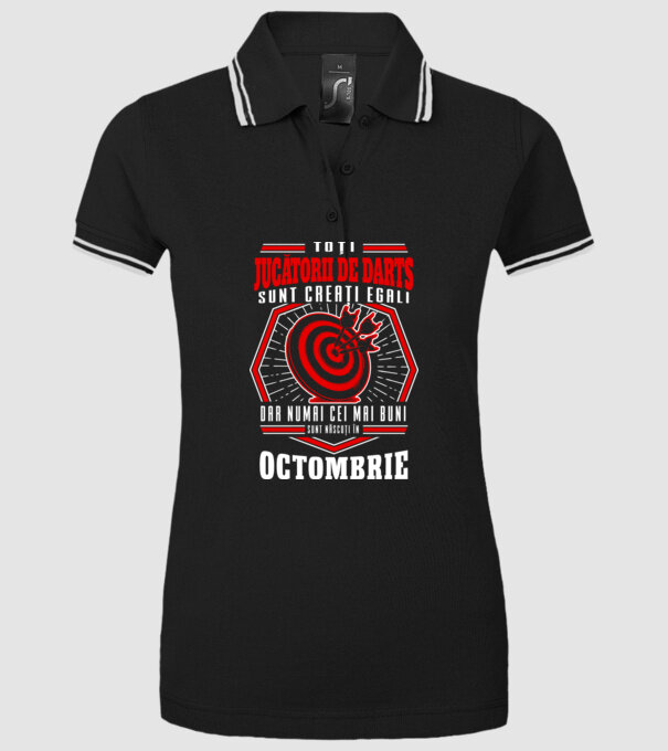 Toți jucătorii de darts sunt creați egali, dar numai cei mai buni sunt născuți în octombrie. model negru pe tricou