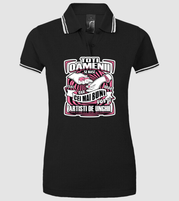 Toți oamenii - se nasc egali dar doar cei mai buni vor fi artiști de unghii model negru pe tricou