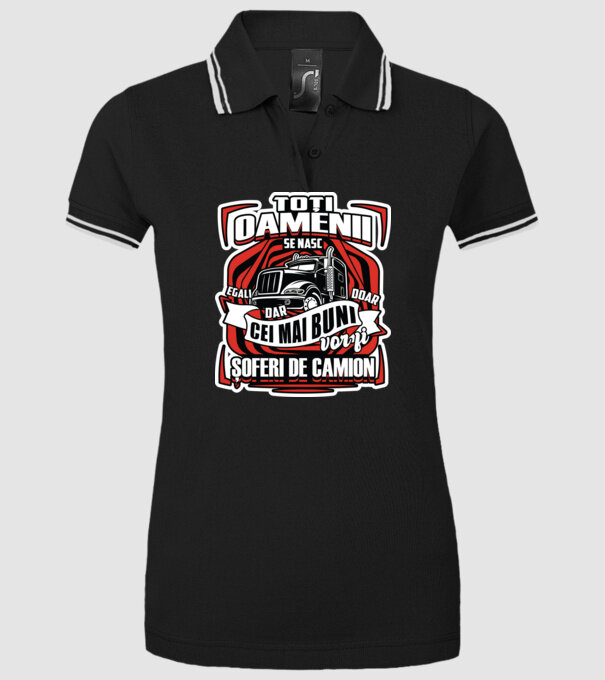 Toți oamenii șoferi de camion model negru pe tricou