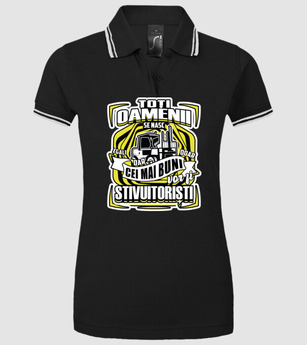 Toți oamenii stivuitoriști model negru pe tricou