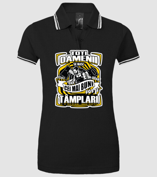 Toți oamenii tâmplari model negru pe tricou
