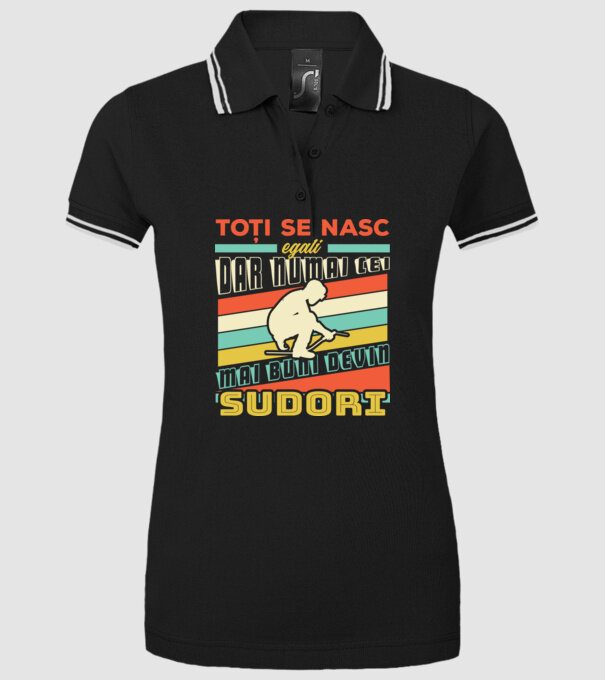 Toți se nasc egali, dar numai cei mai buni devin sudori model negru pe tricou