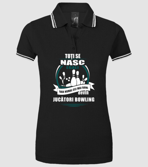 toți se nasc egali, dar numai cei mai buni devin jucători bowling model negru pe tricou