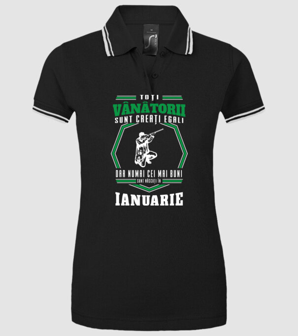 Toți vânătorii sunt creați egali, dar numai cei mai buni sunt născuți în ianuarie model negru pe tricou