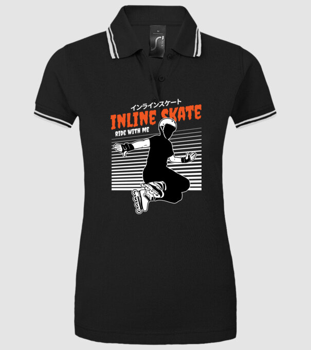 TR inlineskate model negru pe tricou