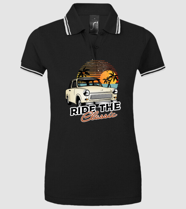 Trabant Ride The Classic model negru pe tricou