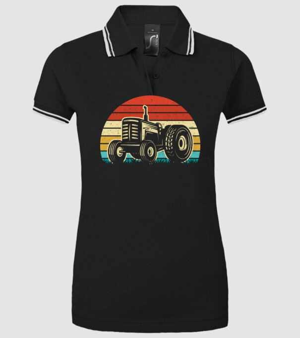 TRACTOR model negru pe tricou