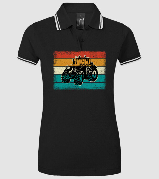 TRACTOR model negru pe tricou