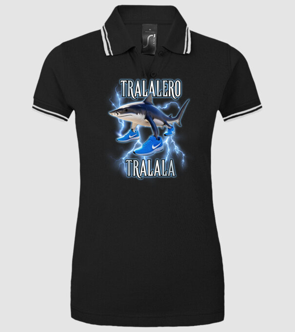 Tralalero Tralala model negru pe tricou
