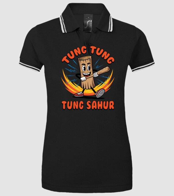 Tung Tung Tung Sahur drăguț model negru pe tricou