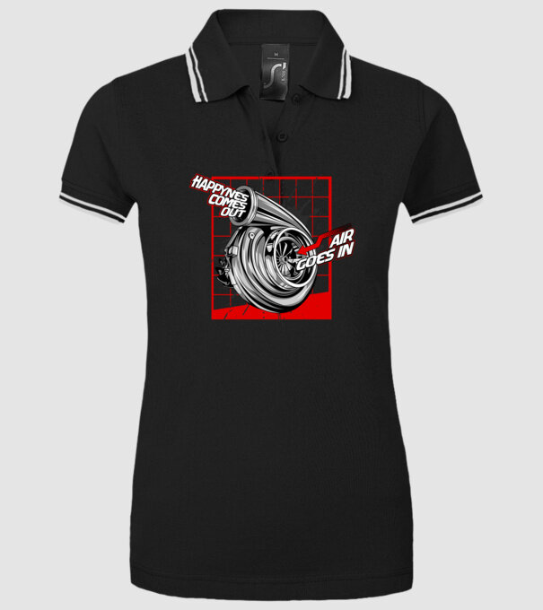 Turbo model negru pe tricou