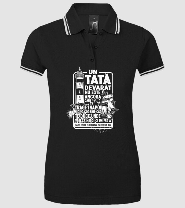 Un tată adevărat nu este o ancoră care te trage înapoi, nici o corabie care te duce unde vrei să mergi, ci un far a cărui iubire model negru pe tricou