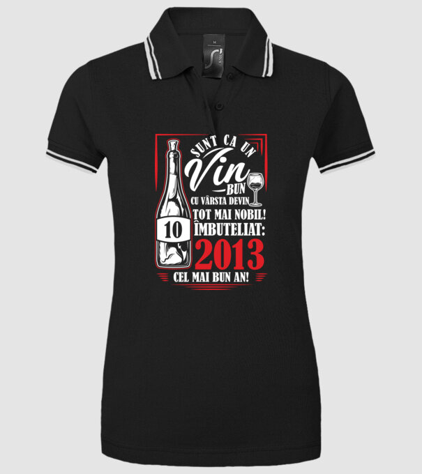 Un Vin Bun 10 2013 drk model negru pe tricou