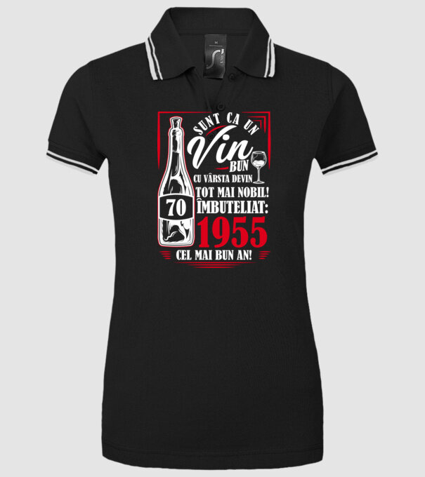 Un Vin Bun 1955 - Negru model negru pe tricou
