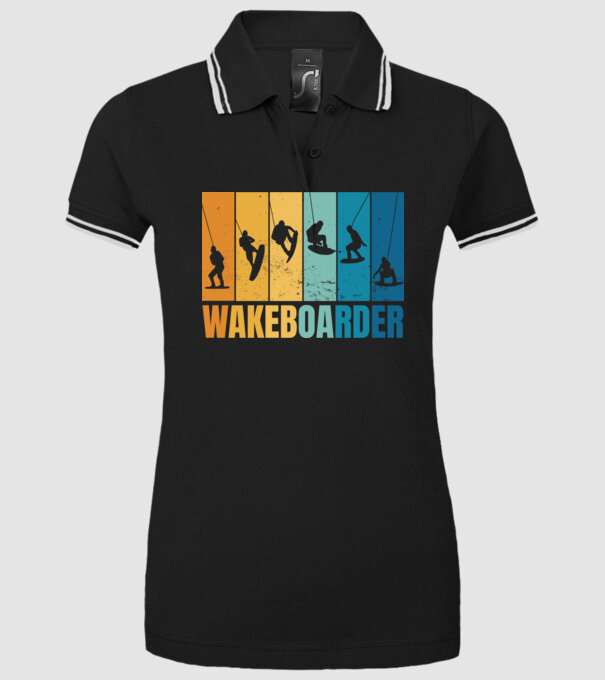 Wakeboard model negru pe tricou