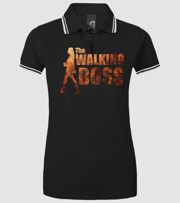 Walking bos model negru pe tricou