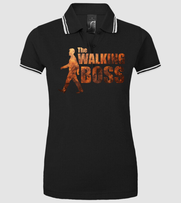 Walking boss model negru pe tricou