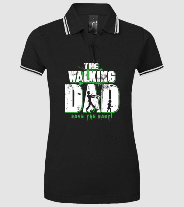 Walking dad green model negru pe tricou