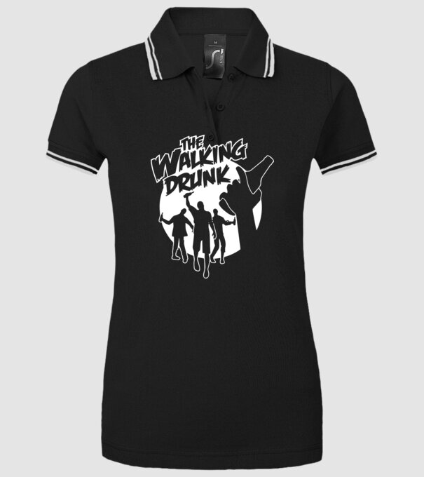 Walking Drunk model negru pe tricou