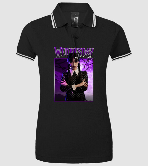 Wednesday Addams model negru pe tricou