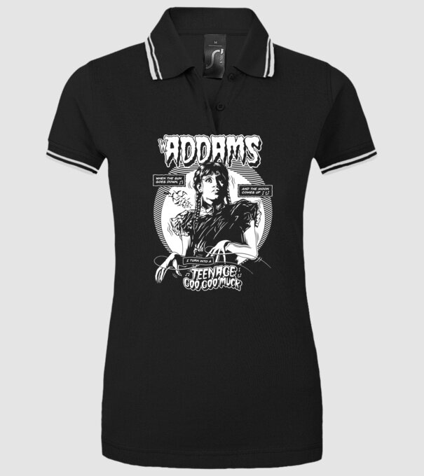 WEDNESDAY ADDAMS TEENAGE GOO GOO MUCK model negru pe tricou