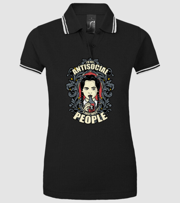 WEDNESDAY - Just hate people model negru pe tricou